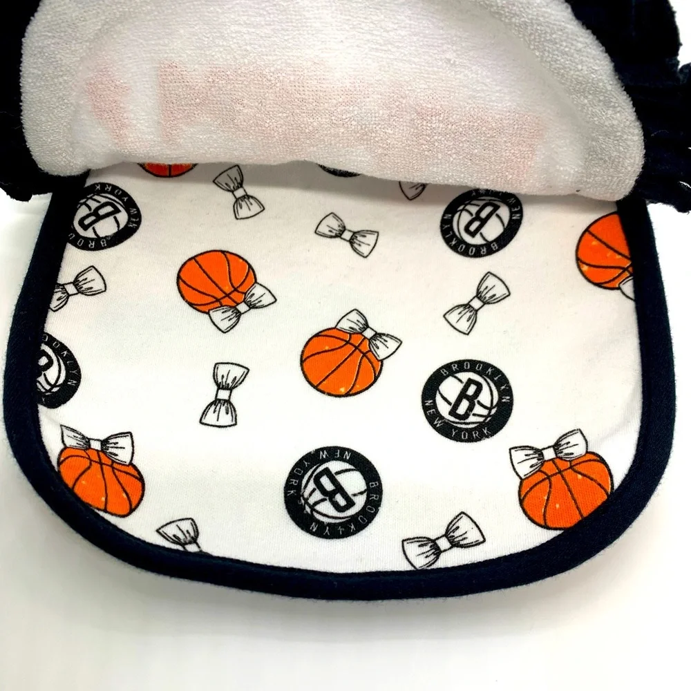 NBA NEW 2 Pack Future Baller Boys Baby Bibs NETS Team Fan Sports NY Brooklyn